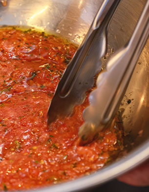 トマトソース調理